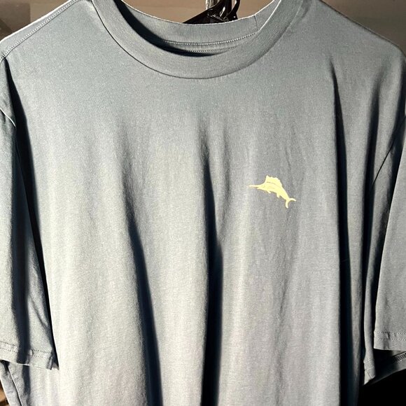 Tommy Bahama Dark Grey "Live the Island Life" 100% Cotton Tee T-Shirt SZ XL - Picture 1 of 5